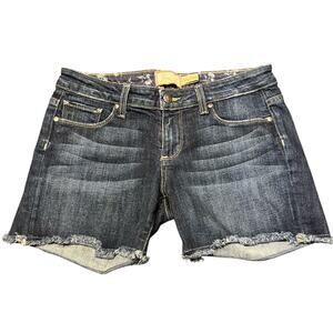 Paige‎ Jimmy Jimmy Dark Wash Raw Hem Denim Shorts Womens 25 Summer Classic
